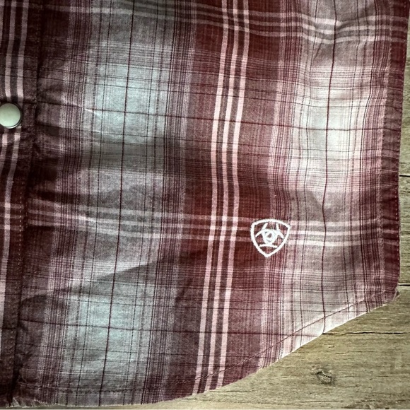 Ariat Girls' REAL Plaid Long Sleeve Shirt Russet Plaid SZ XS 7 Cowgirl NWT - Picture 5 of 7